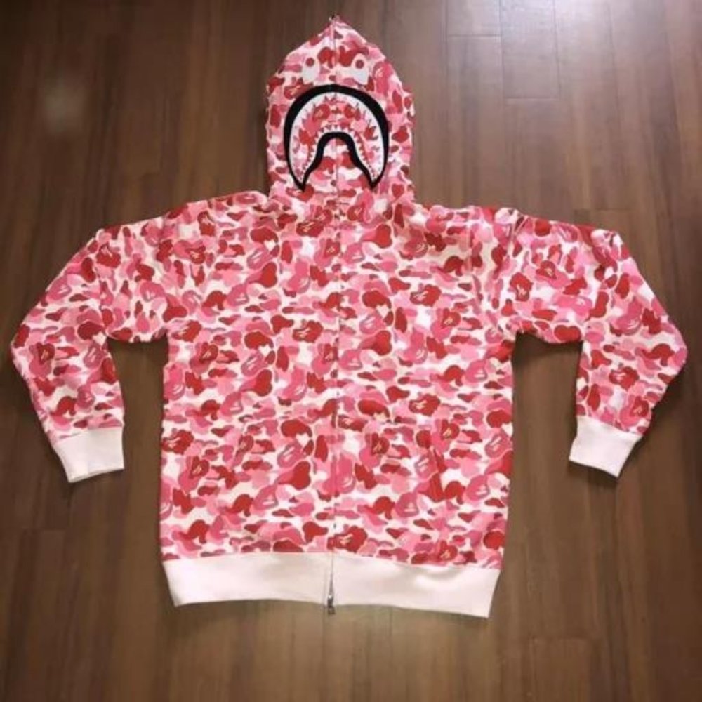 Bape abc pink camo shark hoodie size XL L and 2XL